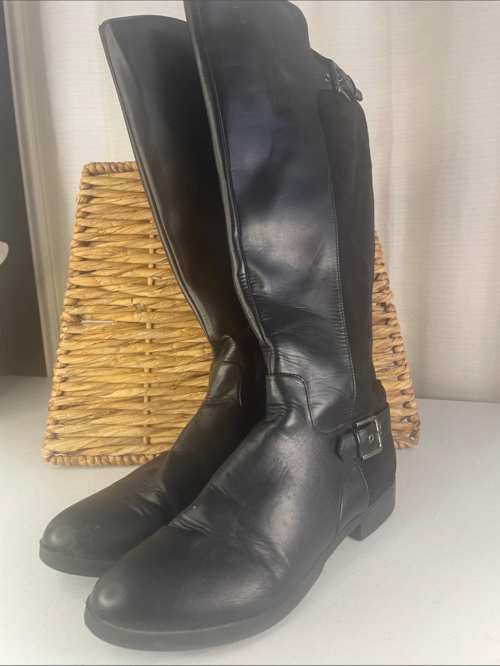 Liz Claiborne Black Over-the-Knee Leather Riding Boots